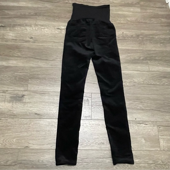 A Pea in a Pod AG Adriano Goldschmied Maternity Skinny Black Velvet Pants 26R. - Picture 9 of 12